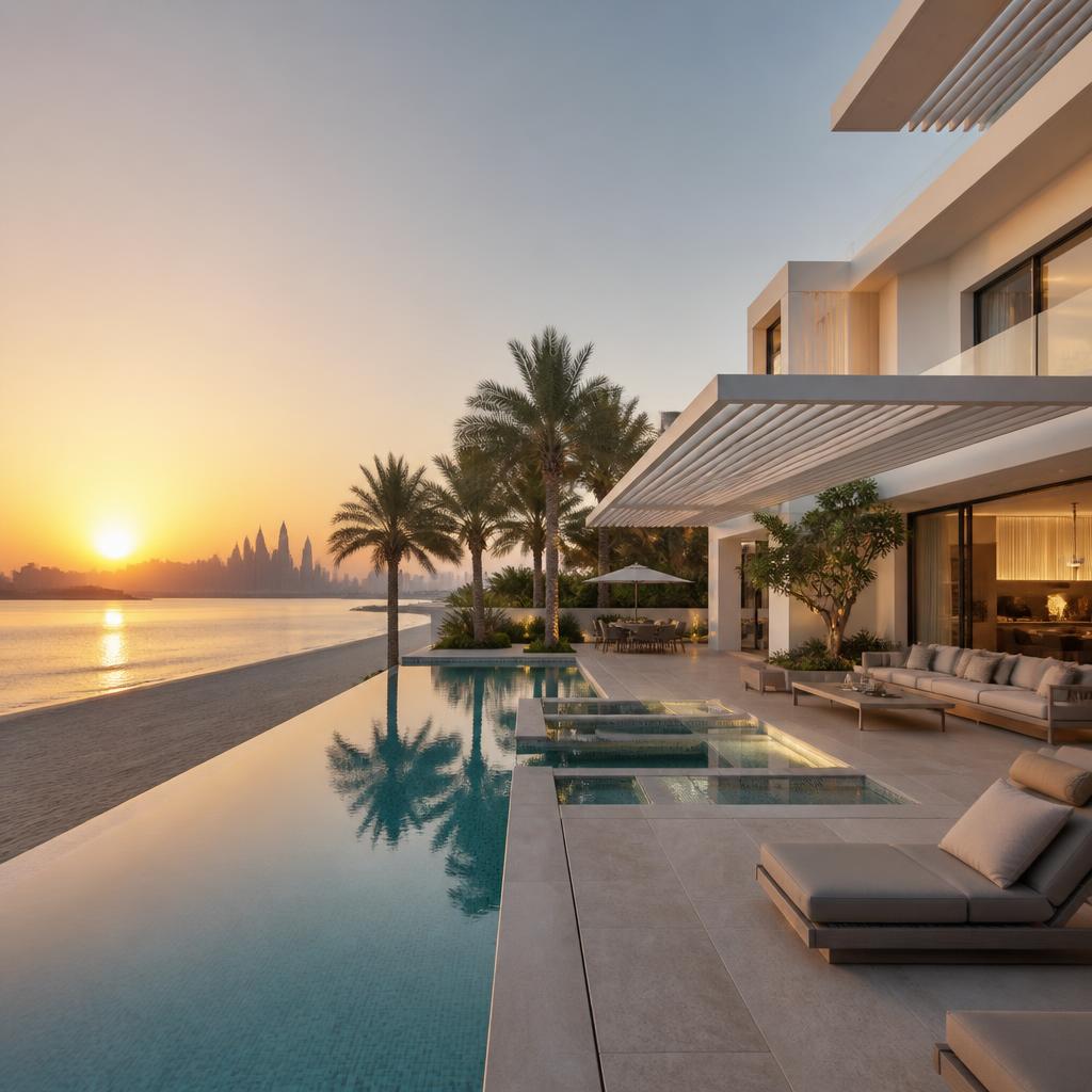 Skyliving Shades installation — Beachfront Villa, Palm Jumeirah