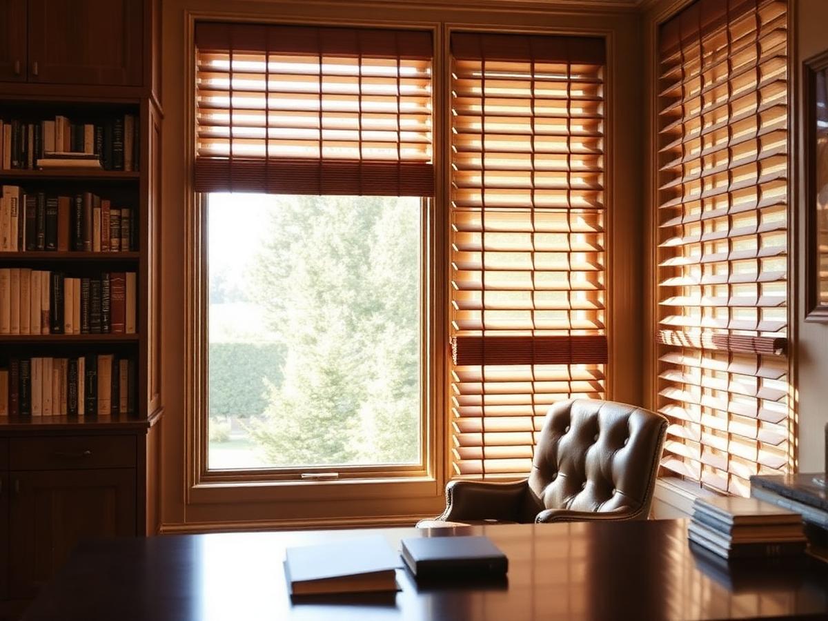 Wooden Blinds by Skyliving Shades in a UAE interior